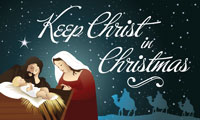  Keep Christ In Christmas Banner - Vinyl Christmas Banners 3 x 5 Foot