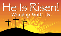 He Is Risen Banner, Worship With Us - Easter Banners, Church Banners