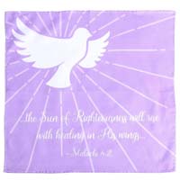 Christian Prayer Cloth for Healing with Dove & Malachi 4:2