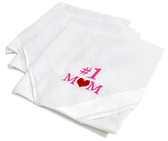 #1 Mom Handkerchief for Mom, Set of 3 Cotton Handkerchiefs