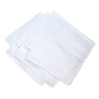 Men's White Handkerchiefs (Pack of 3)