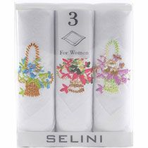 Women's Hankies, Ladies Cotton Handkerchiefs - Set of 3