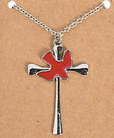 Pentecost Necklace  Cross and Red Dove