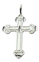 Sterling Silver Budded Cross Necklace