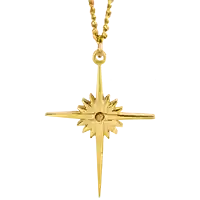 Gold Bethlehem Cross Mustard Seed Necklace