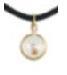 Round Gold Mustard Seed Necklace on Black Cord