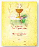 Certificate of First Communion & Envelopes (Pkg of 10)
