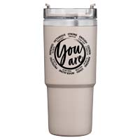 God Says 'You Are' Inspirational 25oz Stainless Steel Double-Wall Tumbler with Straw
