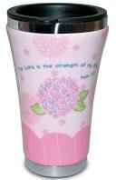 Pink Ceramic Woman's Blessings Travel Mug