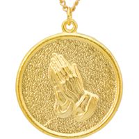 Praying Hands Coin Necklace Christian Jewelry
