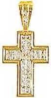 Sterling Cross CZ Pendant, Gold Plated