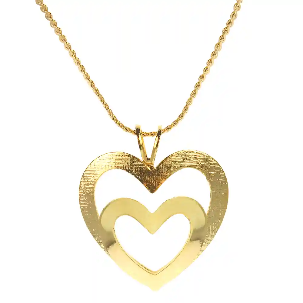 Gold Plated Double Heart Necklace