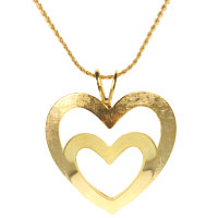 Double Heart Necklace Gold - Two Heart Necklace