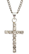 Silver Crystal Cross Pendant