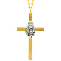 Gold First Communion Cross Pendant - Girl