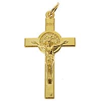 Saint Benedict Crucifix with Gold Tone Corpus