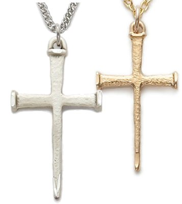 mens cross necklace nails