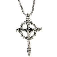 Jesus Crown of Thorns and Nails Crucifix Necklace