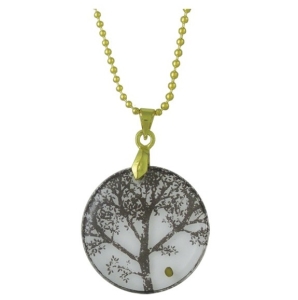 Gold-tone Mustard Seed Tree Necklace