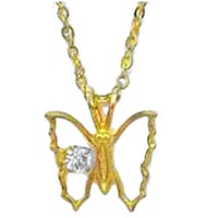 Butterfly  Pendant Necklace Gold