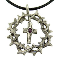 Cross Crown of Thorns Necklace - Christian Necklace