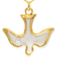 Holy Spirit Dove Necklace Gold