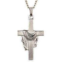 Sterling Silver Cross With Stole Necklace