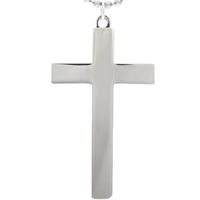 Cross Necklace Silver On Beaded Chain