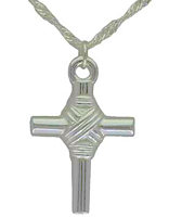Sterling Silver Plated Cross Necklace with Rope Center