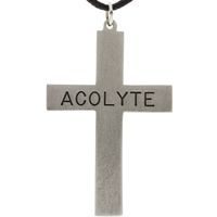 Silver Pewter Acolyte Cross Necklace