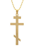 Gold Stainless Steel Orthodox Cross Necklace