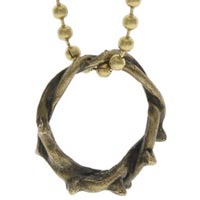 Bronze Crown of Thorns Necklace, Christian Necklace