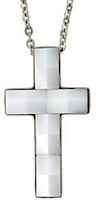 Ceramic, Stainless Steel Cross Necklace