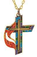 United Methodist Necklace Stained Glass