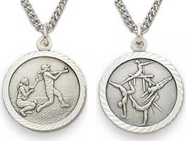 Womens Sterling Silver St. Christopher Sports Necklaces