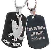 Isaiah 40:31 Soar On Wings Like Eagles Bible Verse Dog Tag