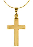 Gold Cross Necklace with Gold Chain