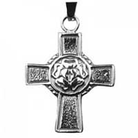 Lutheran Rose Cross Necklace Stainless Steel