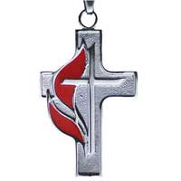 United Methodist Confirmation Cross Necklace Stainless Steel