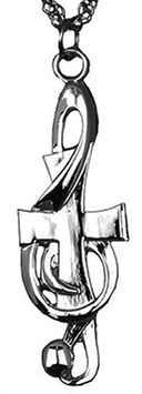 G-Clef Cross Necklace Silver