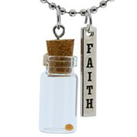 Charm & Bottle Pendant Faith Mustard Seed Necklace