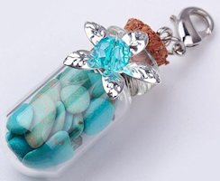 Mini Bottle with Colored Stones Charm