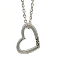 Heart Mom Necklace - Mothers Heart Necklace for Mom