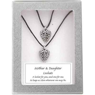 Mother Daughter Twin Heart Lockets
