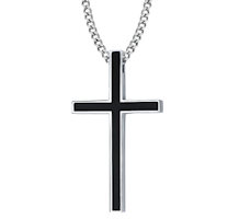 Black Cross Necklace for Men or Women