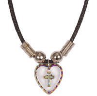 Hologram Cross Heart Necklace