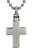 Cross Memorial Ash Urn Necklace - Medium Stainless