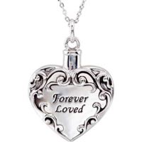 Sterling Silver Forever Loved Cremation Ash Necklace