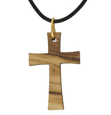 Wood Cross Necklace with Jesus image – Loja Esperança