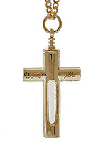 Memorial Ashes Love You Gold Cross Necklace Cremation Ashes